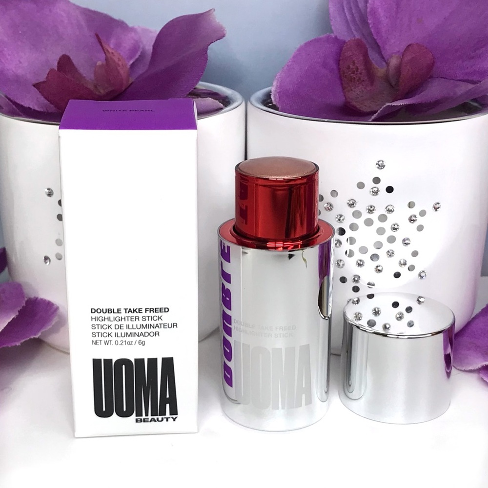 Uoma Beauty Double Take Highlighter Freed in White Pearl  (Pearly Pink) *BNIB
